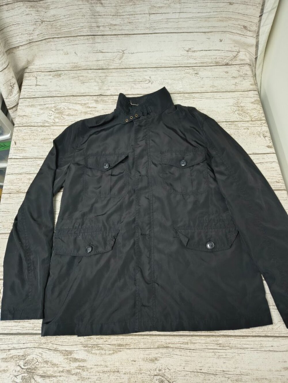 Guy Laroche Paris Black Nylon Jacket Size Large